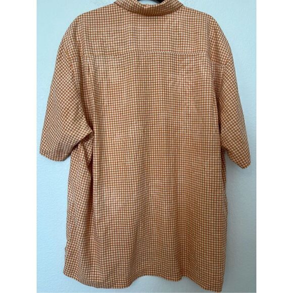 Tommy Bahama Orange Checkered Silk Button up Shirt - Picture 6 of 7